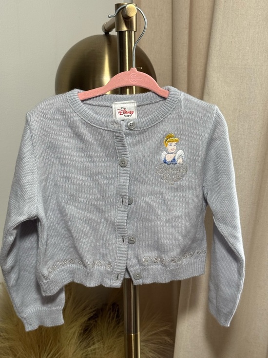 Disney Other - Disney Light Blue Cinderella Embroidered Girls Cardigan Sweater | 4T